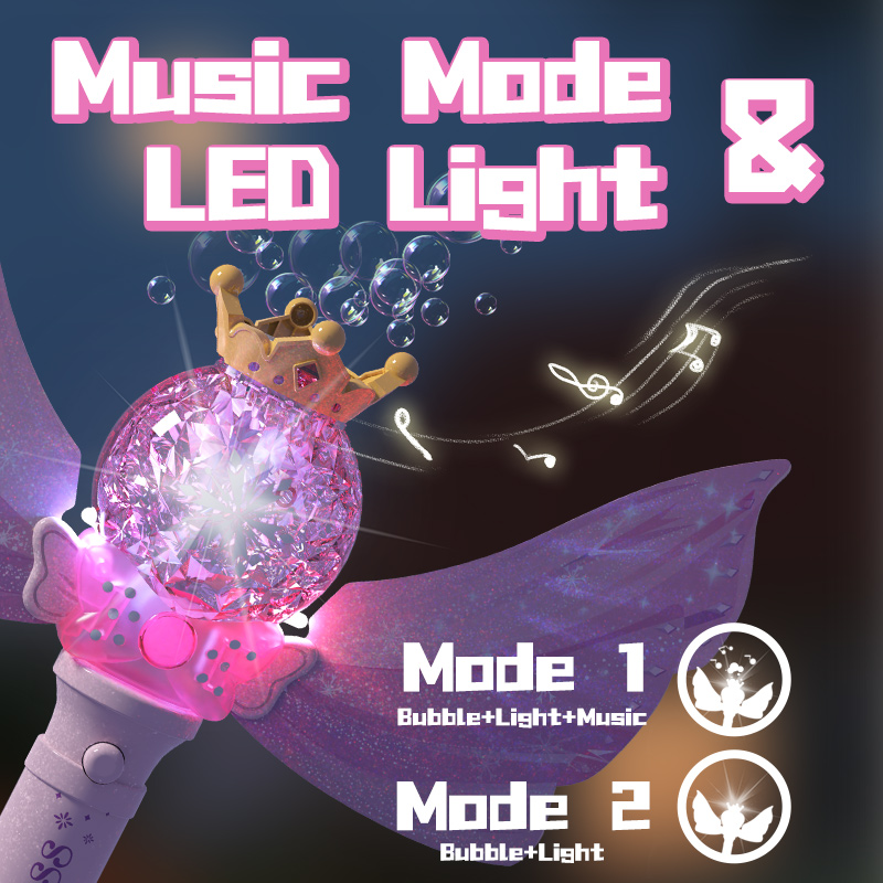 Bubble Sword Wand - Prenses Melek Kanatlı Baloncuk Çubuğu Elektrikli