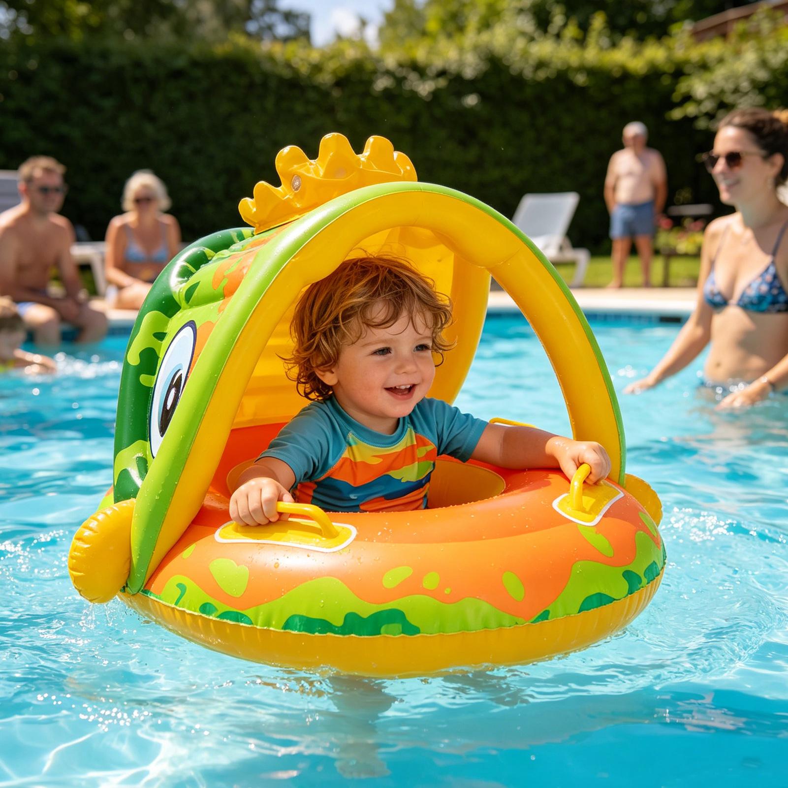 Kids Outdoor Chair - Havuz Şişme Koltukları Güneşlikli Çocuk Şişme