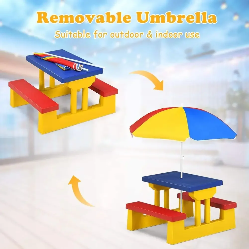 Çok Renkli Açık Hava Çocuk Pik - Kids Outdoor Bench With Umbrella incelemesi ve fiyatı