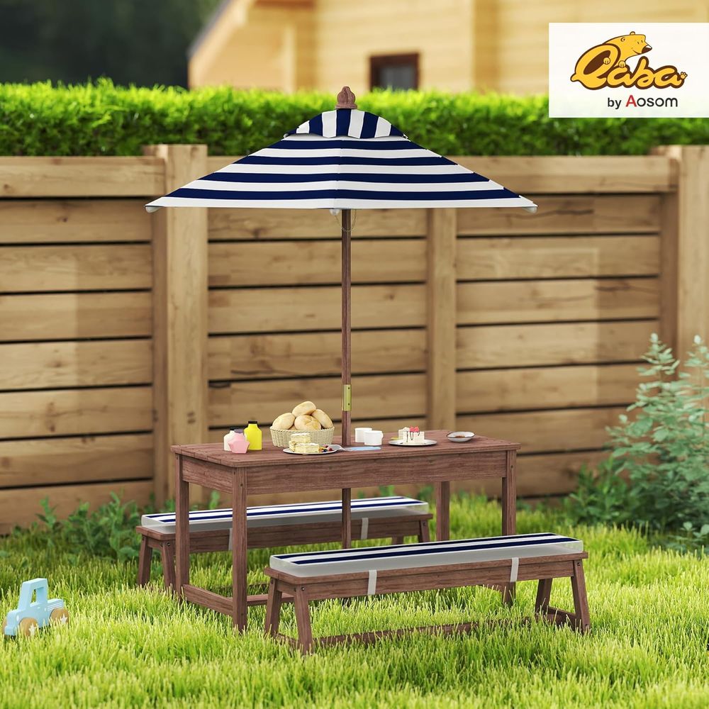 Qaba Çocuk Piknik Masası, Dış  - Kids Outdoor Bench With Umbrella incelemesi ve fiyatı