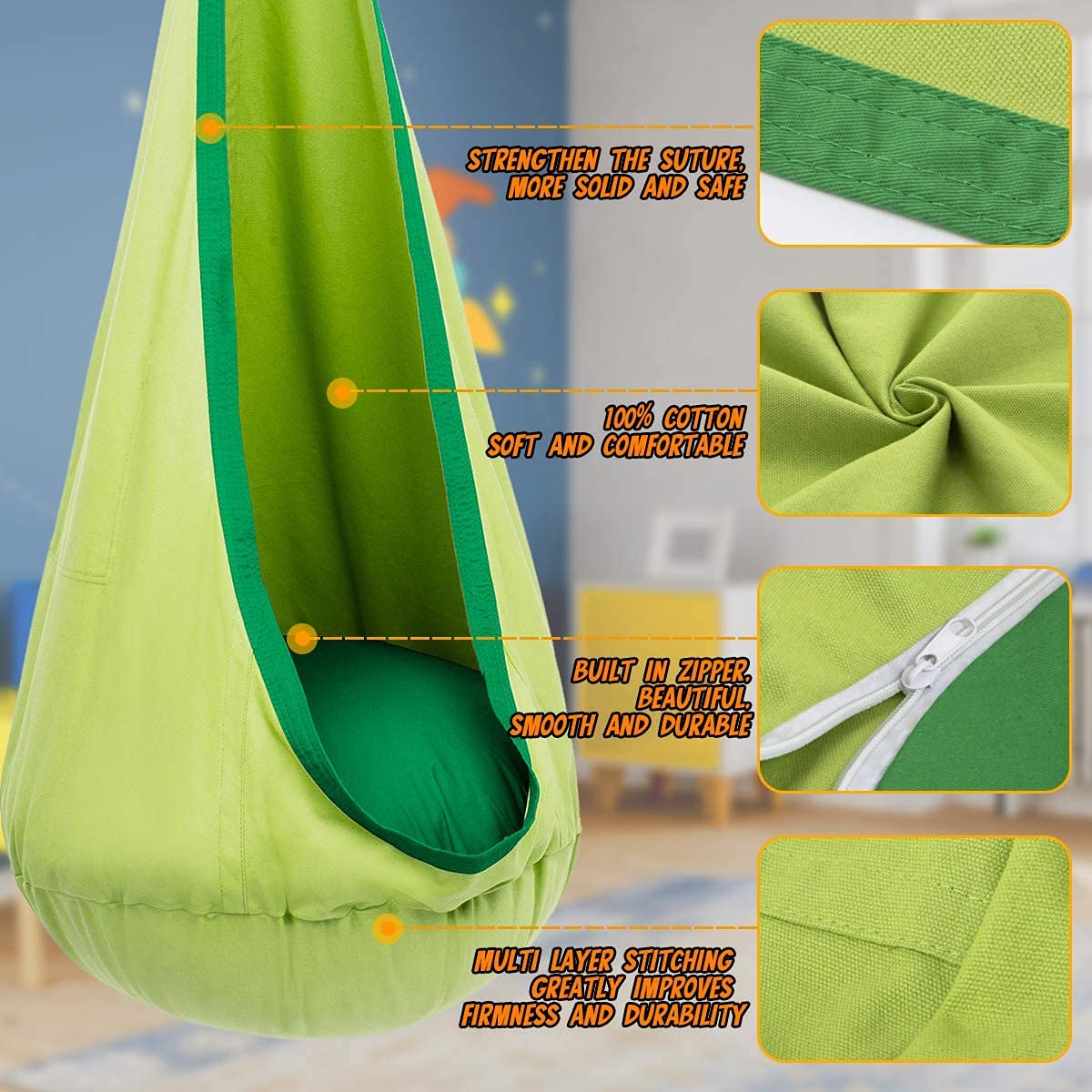 1 adet çocuklar Pod salıncak k - Kids Yellow Outdoor Chair incelemesi ve fiyatı