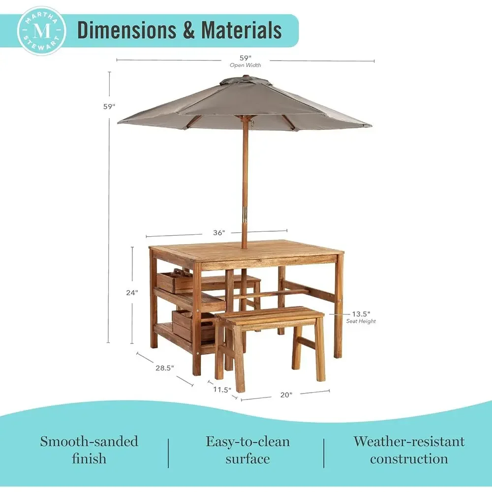 Çocuklar için Açık Hava Sandık - Kids Outdoor Bench With Umbrella incelemesi ve fiyatı