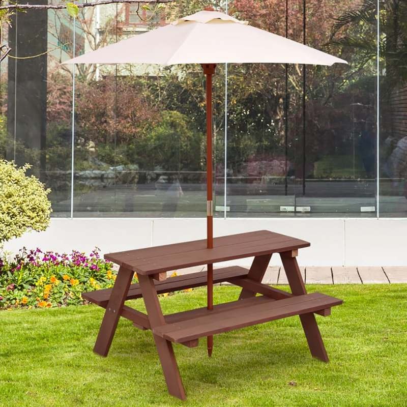 Açık Hava 4 Kişilik Çocuk Pikn - Kids Outdoor Bench With Umbrella incelemesi ve fiyatı