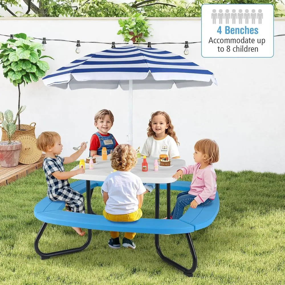 8 Kişilik Çocuk Piknik Masası, - Kids Outdoor Bench With Umbrella incelemesi ve fiyatı