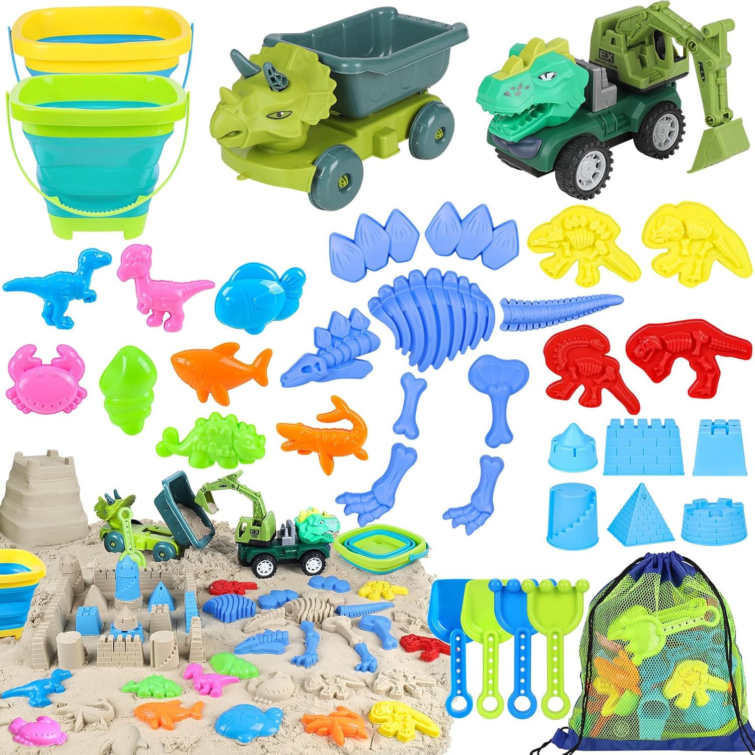 Plaj Kum Oyuncakları, 2 Dinozo - Kids Outdoor Dump Truck incelemesi ve fiyatı