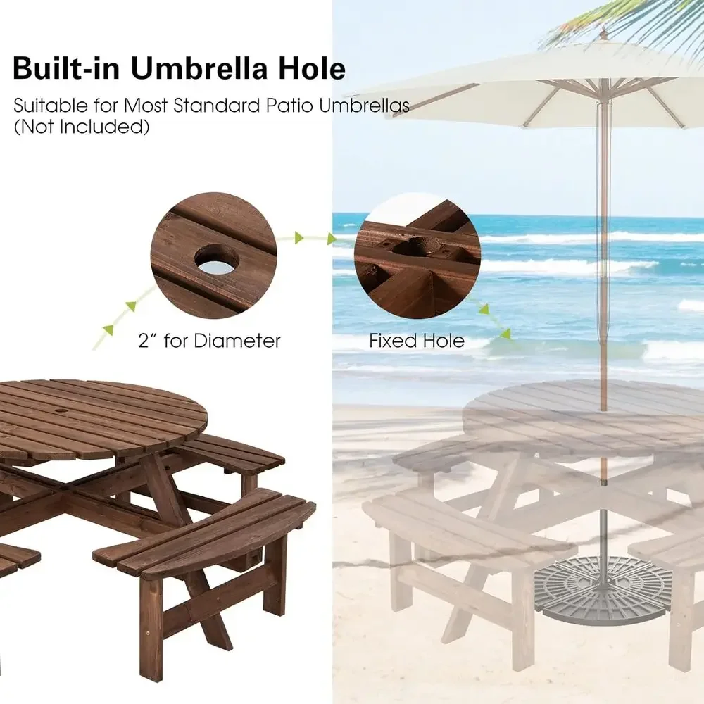Ahşap Banklı Piknik Masası Set - Kids Outdoor Bench With Umbrella incelemesi ve fiyatı