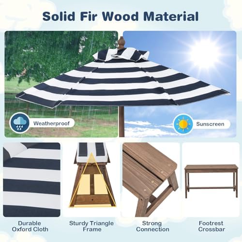 Çocuk Piknik Masası, Dış Mekan - Kids Outdoor Bench With Umbrella incelemesi ve fiyatı