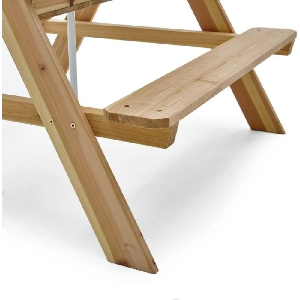 Ahşap Çocuk Piknik Masası Açık - Kids Outdoor Bench With Umbrella incelemesi ve fiyatı